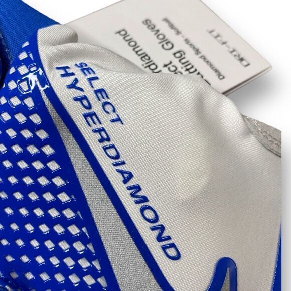 Nike Hyperdiamond Select Batting Gloves Softball White/Blue size Large New - Picture 3 of 6